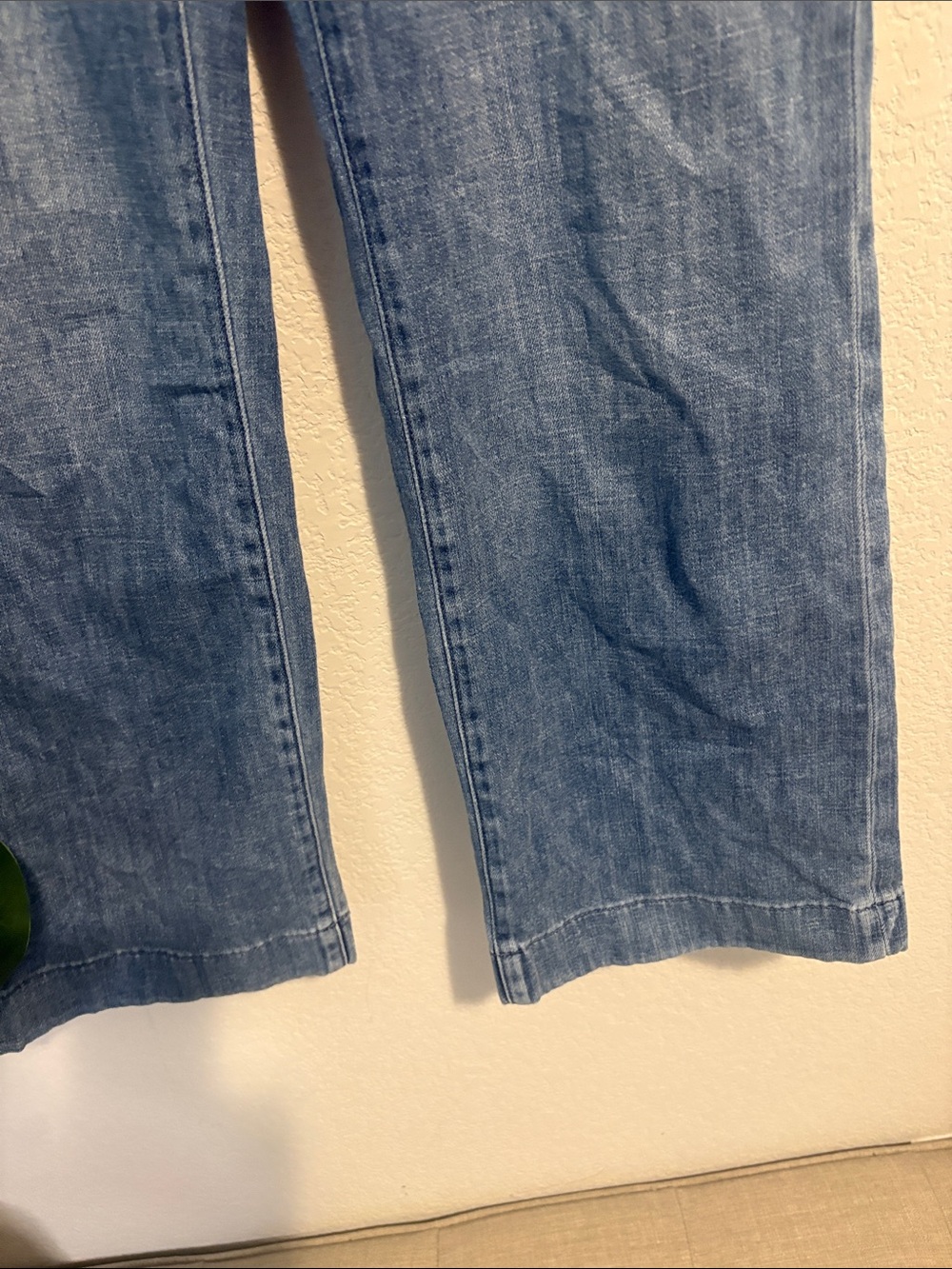 J.Crew Factory High Rise Wide Leg Paperbag Denim Crop Lake Blue Wash - Picture 4 of 5